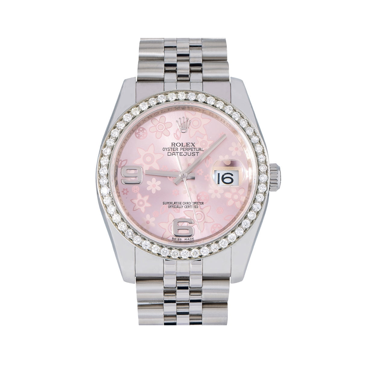 Women\'s Pink Analog Quartz Light Simple Floral Bracelet Diamond Luxury Watch Ladies Date Pink Diamond Dial Wrist Watch Round Face Golden  main image 2