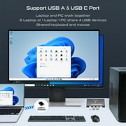 USB 3.0 Switcher 2 Computers, USB-A & USB-C Switch Selector 2 PC Share 4 USB Devices, with Desktop Controller & USB 3.0 Cable