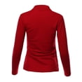thumbnail image 3 of A2Y Women's Basic Casual Essentials 4-Button Junior-Fit PK Cotton Pique Polo Shirt Red 2XL, 3 of 5