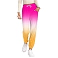 thumbnail image 3 of Swuxness Women Pajama Full Length Pants Gradient Print Cuffed Ankle Pockets Casual Soft, 3 of 5