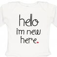 thumbnail image 4 of Inktastic Hello, I'm New Here. Boys or Girls Long Sleeve Baby Bodysuit, 4 of 5