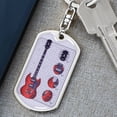 thumbnail image 6 of Guitar Gibson Keychain Dog Tag Stainless Steel or 18k Gold, 6 of 16
