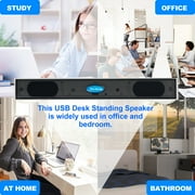 TSV USB Computer Speakers for Desktop or PC, Mini Clip-on Laptop Sound Bar Stereo Wired PC Speakers for TV Desktop Laptop Tablets Monitor Notebook
