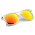 thumbnail image 5 of zeroUV Unisex Matte Frosted Frame Reflective Colored Mirror Lens Horn Rimmed Sunglasses 54mm (Frost / Orange Mirror) - 54mm, 5 of 5