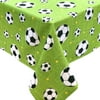 Passion for Soccer Collection 60"x90" Printed Tablecloth with Table Weight Set (Blackwhite)