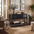 thumbnail image 5 of SAFAVIEH Tate 2-Drawer Rectangle Console Table, Black, 5 of 21