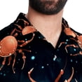 thumbnail image 5 of Cancer Constellation Men's Short Sleeve Shirts with Spread Collar Tops, Casual Printed Poplin Shirt, Button Down Short Summer Beach Shirts - Unisex, 5 of 6