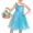 Blue, variant on Girls Dresses Short Sleeve Butterfly Floral Tulle Garden Party Picnic Spring Easter 4 Years