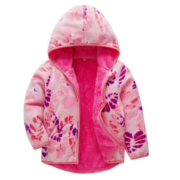 AAMILIFE Girls Polar Fleece Lined Sherpa Jacket with Hood Wool Warm Coat