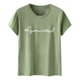 thumbnail image 2 of Gibobby Blusa Casual de Mujer Mujeres Casual Letras Impresión Diaria Camisas Cuello Redondo Manga Corta Camiseta Suelta Tee Tops Túnica Blusa(Verde,XL), 2 of 5