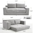 thumbnail image 5 of Convertible Sofa Bed,Compression Sofa,Corduroy Fabric Loveseat Sofa Floor Sofa Bed for Small Spaces, Apartments,No Assembly,LIGHT GREY, 5 of 7