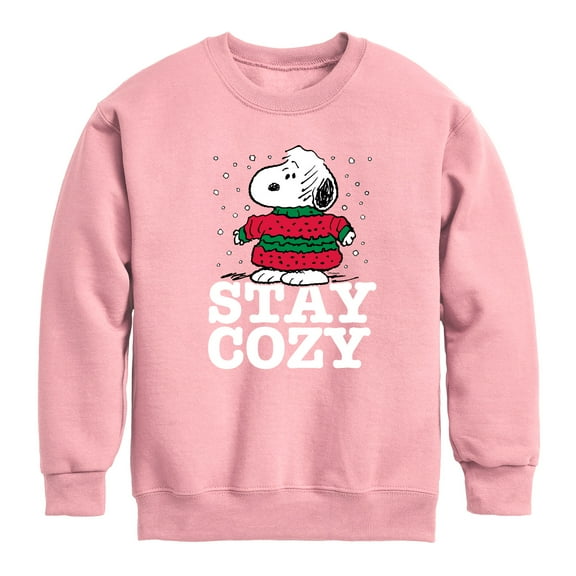 Peanuts - Stay Cozy - Toddler & Youth Crewneck Fleece Sweatshirt