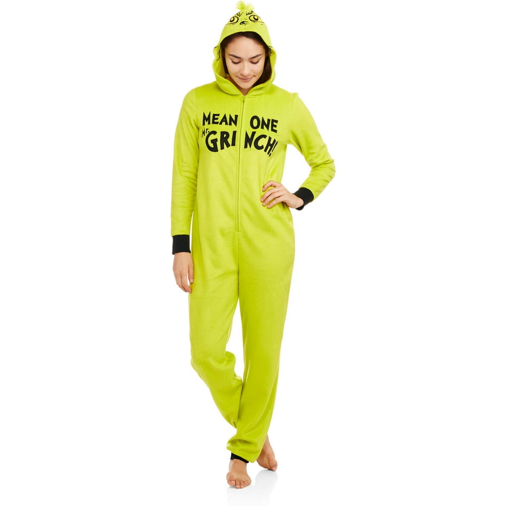 Licensed Grinch Women's Sleepwear Adult Onesie Costume Union Suit