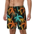 thumbnail image 2 of Haiem Palm Trees Mens Swim Trunks with Compression Liner 2 in 1 Swimming Shorts Stretch Swimwear Quick Dry,Board Shorts-Small, 2 of 9