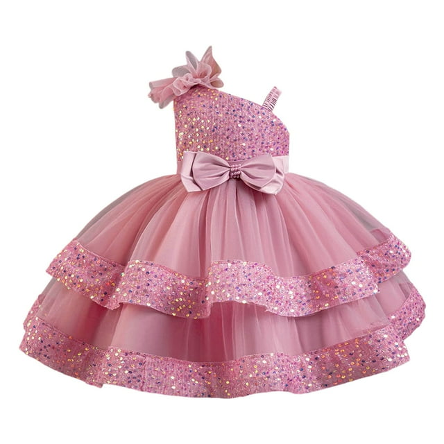 Robes pour Filles en Bas Âge Robe Princesse Élégante en Maille Taille 4-5T