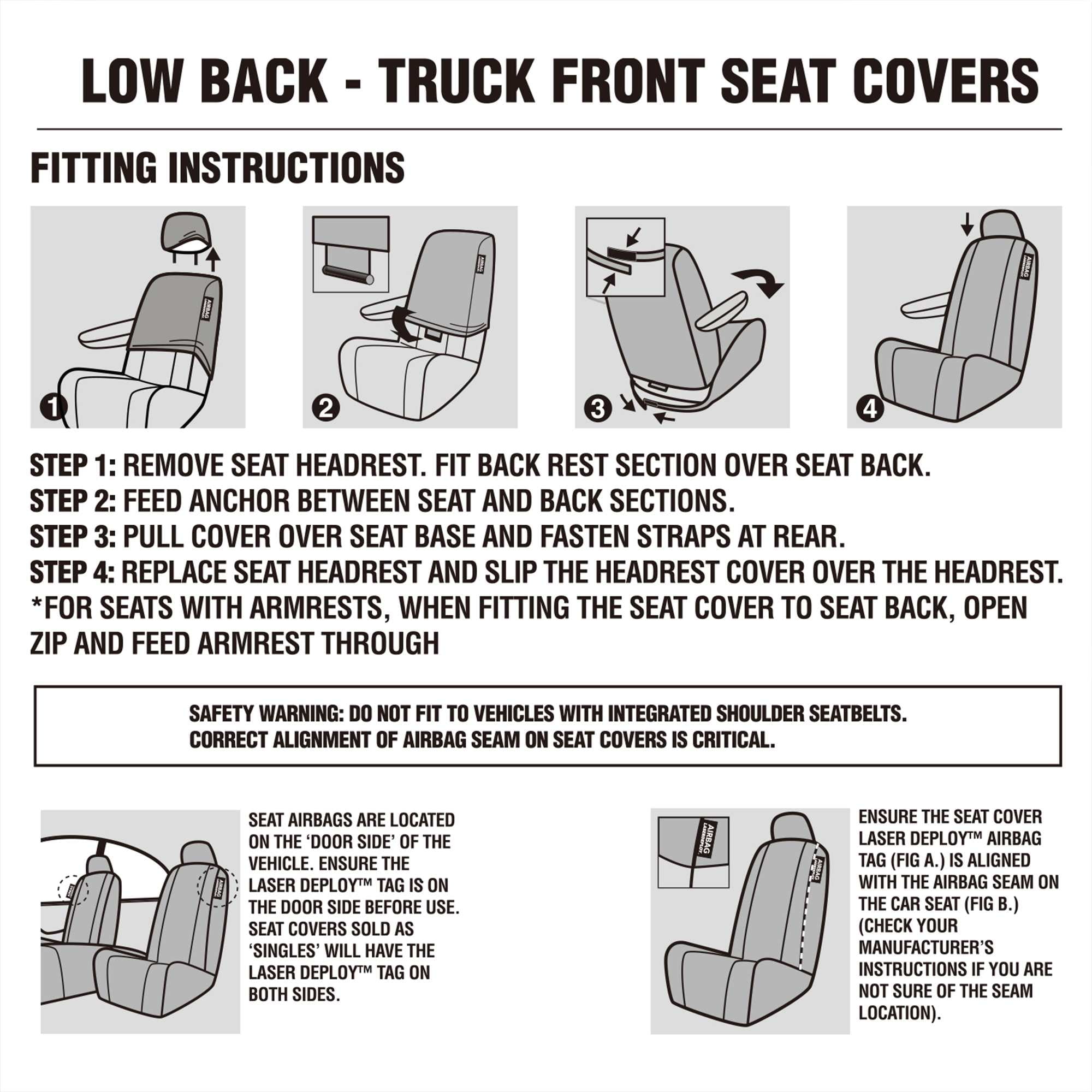 Universal Front Seat Covers for Cars, SUVs, Trucks, Black-Blue Trim, Anti-Wear Car Seat Protector for 2 Seats, All-Season Full Surround Design