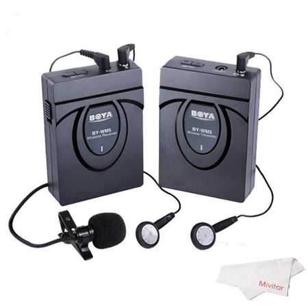 Boya BY-WM5 Wireless Microphone Lavalier, Recorder for (Best Wireless Microphone For Camcorder)
