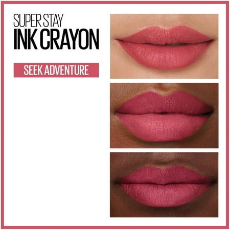 Maybelline Super Stay Ink Crayon Lipstick, Matte Longwear Lipstick Makeup, Seek Adventure, 0.04 oz.