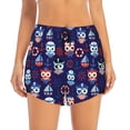 thumbnail image 2 of Lsque pirate owls and boats Printed Women's Running Shorts with Liner Pockets,Elastic Quick Dry Workout Athletic Gym Yoga Shorts,Womens High Waist Shorts-Large, 2 of 7