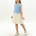 thumbnail image 2 of Ashirexll Robes d'Été pour Ados Enfants Sans Manches à Blocs de Couleur Col Rond Robe Décontractée Trapèze pour Ados Enfants, 2 of 7