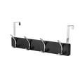 thumbnail image 6 of Melannco 18X6 Inch Over The Door MDF Coat Rack With 4 Silver Metal  Hooks Black, 6 of 17