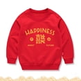 thumbnail image 2 of Mercatoo Toddler Chinese New Year Traditional Outfit Boys Girls Kids Sweatshirt Winter Warm Round Neck Sweatshirts for Girls, 2 of 4