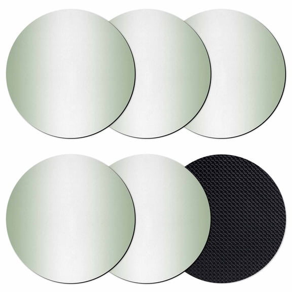 Sage Green Ombre Coasters Set of 6, Sage Green White Gradient Modern Absorbent Coasters for Drinks, Coaster for Bar Office Dining Coffee Table Accessories Decor, Non Slip Round Desk Coaster
