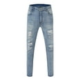 thumbnail image 3 of Lamuusaa Men Denim Long Pants, Casual Party Street Spring Fall Trousers Pockets Male Trousers, 3 of 5