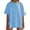 Blue, variant on LANGWYQU Summer Oversize Women Short Sleeved Loose Casual Shirt Tops
