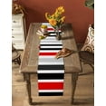 thumbnail image 4 of Hokiten Table Runners 90 Inches Long Dress Scarves, Red Black Stripe Farmhouse Coffee/Dining/Kitchen Table Runner for Living Room, Modern Abstract Coarse Striped 13x90 Inch, 4 of 7