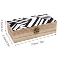 thumbnail image 2 of 7.9×2.3 In Wooden Boxes Durable Easy To Use Dustproof Prevent Slippery Delicate And Cabinet Black Geometric Lines_3, 2 of 8