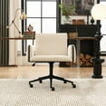 thumbnail image 2 of Kidol & Shellder Boucle Beige Office Chair with Adjustable Height & Rolling Wheels - 300 lbs Weight Capacity with Armrests - Padded Desk Chair for Home Office, Bedroom, Makeup Vanity, 2 of 9