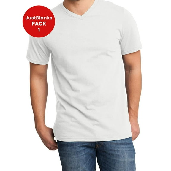 JustBlanks Men Women Slim Fit V Neck Breathable Cotton Durable Shoulder Taping T-Shirt
