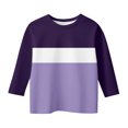 thumbnail image 2 of Cethrio Girls 3/4 Sleeve Tops, Crew Neck Casual Pullover Soft Girls T-Shirts Purple Size 5T, 2 of 4