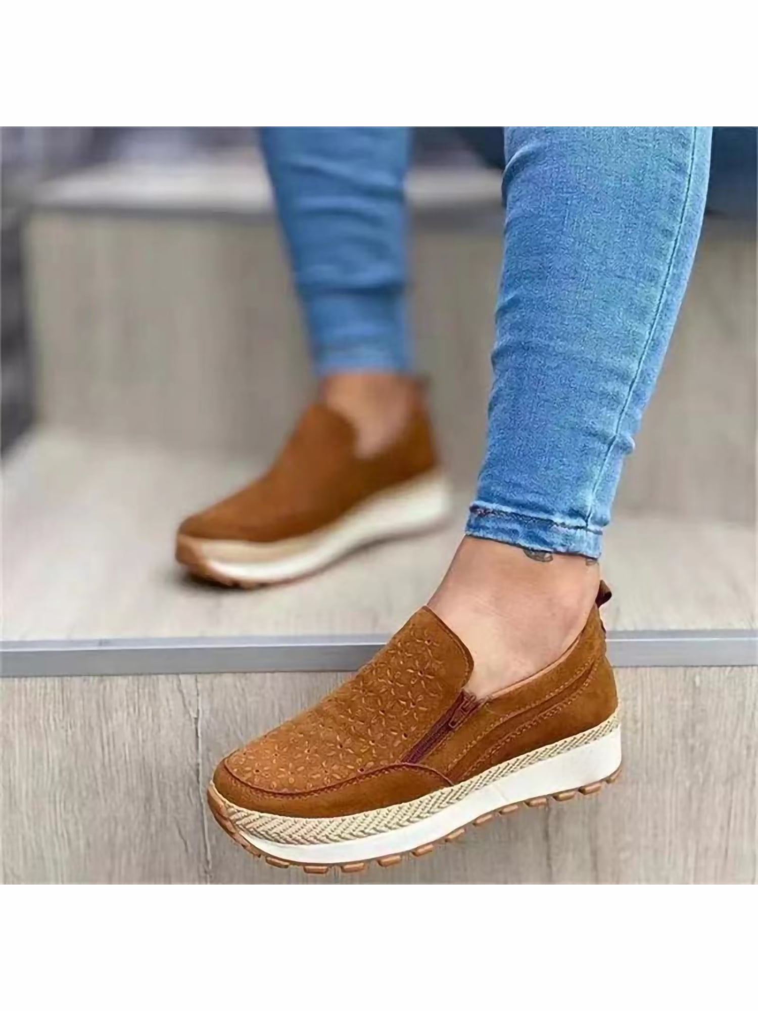 Big Size Fashion Womens Loafers Slip Ons Flats 