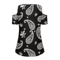 thumbnail image 6 of POLERO Women's Cut Out Cold Shoulder Tops, Boho Floral Print Summer Tees, Short Sleeve Sexy Shirts Vacation Hawaii Tunic for Travel Shopping Soft Lightweight L, 6 of 6