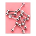 thumbnail image 4 of 5Pairs 5 Styles Round Ball Stud Stainless Steel Barbell Earring Set Cartilage Helix Earring Piercings Tragus Cartilage Ear Rings Set (Silver), 4 of 7