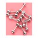 thumbnail image 4 of EeaseMX Juego de 5 pares de pendientes de barra de acero inoxidable con bola redonda y 5 estilos, para cartílago, hélice y trago (plata), 4 of 7