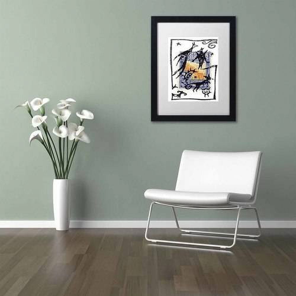 Trademark Fine Art 'Pelicos Stamp' Canvas Art by Nick Bantock, White Matte, Black Frame