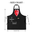 thumbnail image 4 of 2 Pack Adjustable Bib Apron with 2 Pockets - Black with Red Heart & ' Love ' in White Cursive Watercolor Design for Cooking & Chef Use, 4 of 5