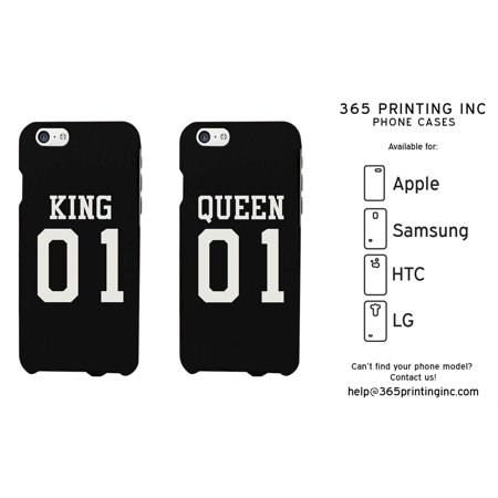 King 01 Queen 01 Couple Phone Cases Set Cute Matching Phone Cover