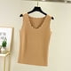 thumbnail image 4 of Minnieouse Ropa interior térmica para mujer, chaleco sin costuras para Otoño Invierno, hogar, escuela, capa básica, Tops cálidos, ropa Camisetas sin mangas Caqui, 4 of 6