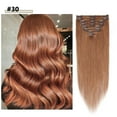 thumbnail image 2 of MY-LADY Clip in 100% Remy Human Hair Extensions 16Pcs Full Head Weft Highligh Hairpiece Long Straight #30 Light Auburn 20inch, 2 of 10