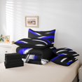 thumbnail image 6 of Homewish Painting Stripes 7-Piece Bedding Comforter Set,Modern Asbtarct Geometric King Bedding Sets,White Blue Black Bed Sheets For Girl Boys,Ultra Soft Home Decor Reversible, 6 of 8