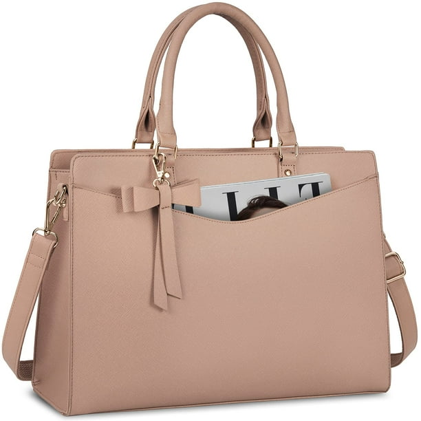 Bolsa para portátil RAINSMORE para mujer, 15.6 pulgadas, poliuretano, impermeable, color caqui