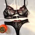 thumbnail image 5 of Conjunto de lencería erótica de encaje transparente para mujer, ropa interior Sexy, bordado erótico, hermoso sujetador y bragas, 2 piezas, 5 of 5