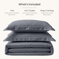 thumbnail image 6 of Bioweaves 100% Organic Cotton Twin / Twin XL Duvet Cover Set, 2-Piece, 300 Thread Count Sateen Weave GOTS Certified Comforter Cover with Buttoned Closure and 1 Pillow Sham – Gray, 66x90 inches, 6 of 9