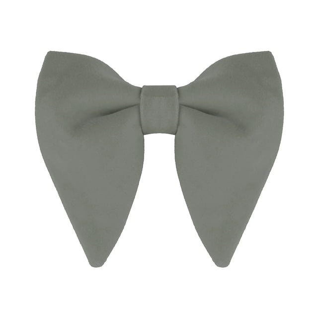 Pajarita Sólida Pre-Atada Allegra K Fiesta Formal Prom Terciopelo Para Hombres Gris One Size