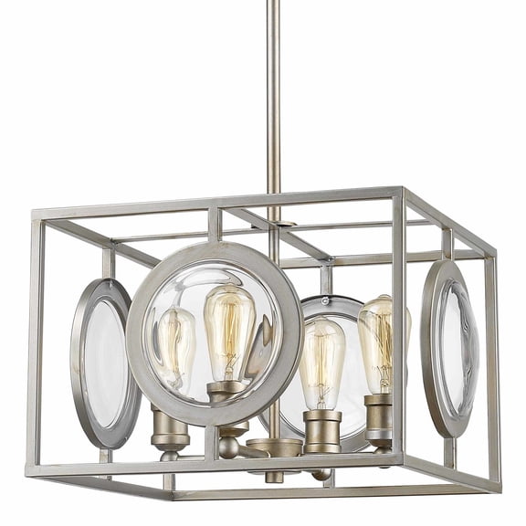 Z-Lite Port 17.75" 4 Light Pendant in Antique Silver