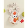 thumbnail image 4 of Musuos Baby Girls Thanksgiving Romper 0-18Months Flying Sleeve Cute Turkey Embroidery Bodysuit, 4 of 9